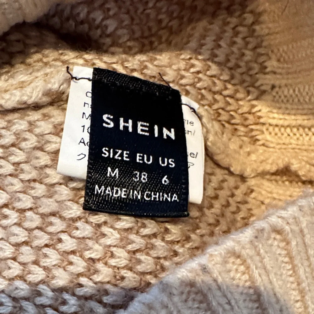 SHEIN Cream and Brown Checkered Sweater - Picture 2 of 2